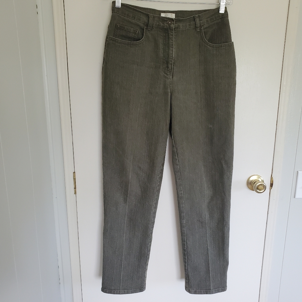 Vintage Christopher & Banks Mom Jeans Women's 6 Green Back Buckle High Rise